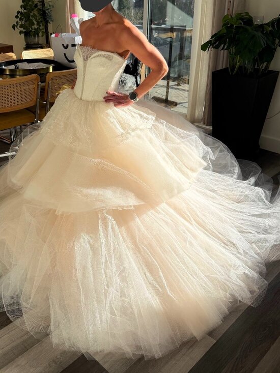 Vera Wang Dresses & Skirts - Vera Wang Couture 2017 Sigourney Wedding Ball Gown Ivory / Peach Champagne